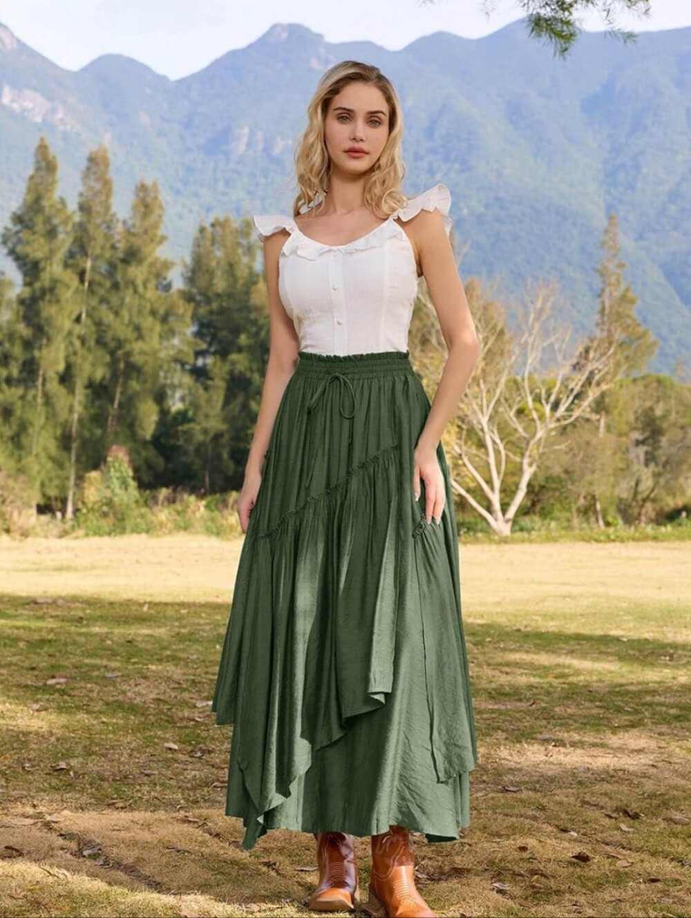 SCARLET Darkness Long Skirts for Women Renaissance Flowy Maxi Skirt XXL